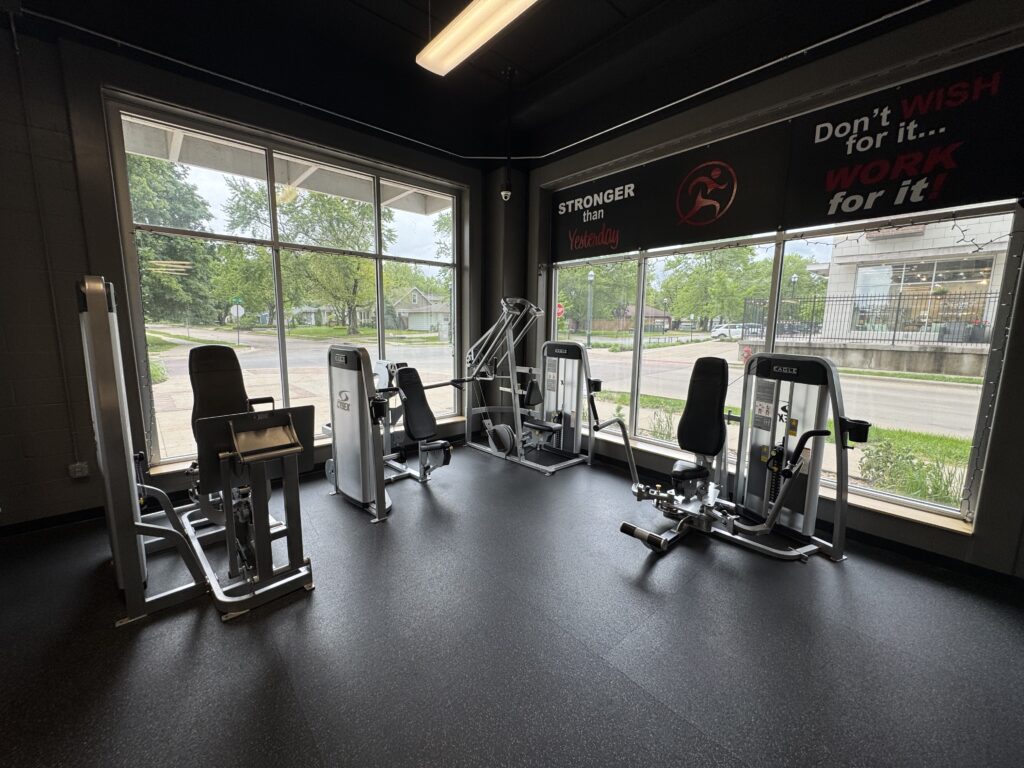 Cybex Eagle Machines at the front of Fifth Street Fitness Gym in Coralville, Iowa