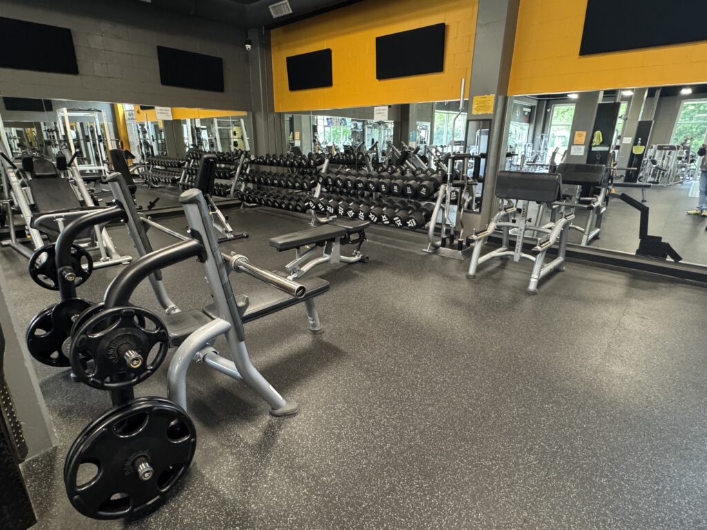 Dumbbell Free Weights at Fifth Street Fitness Gym in Coralville, Iowa.