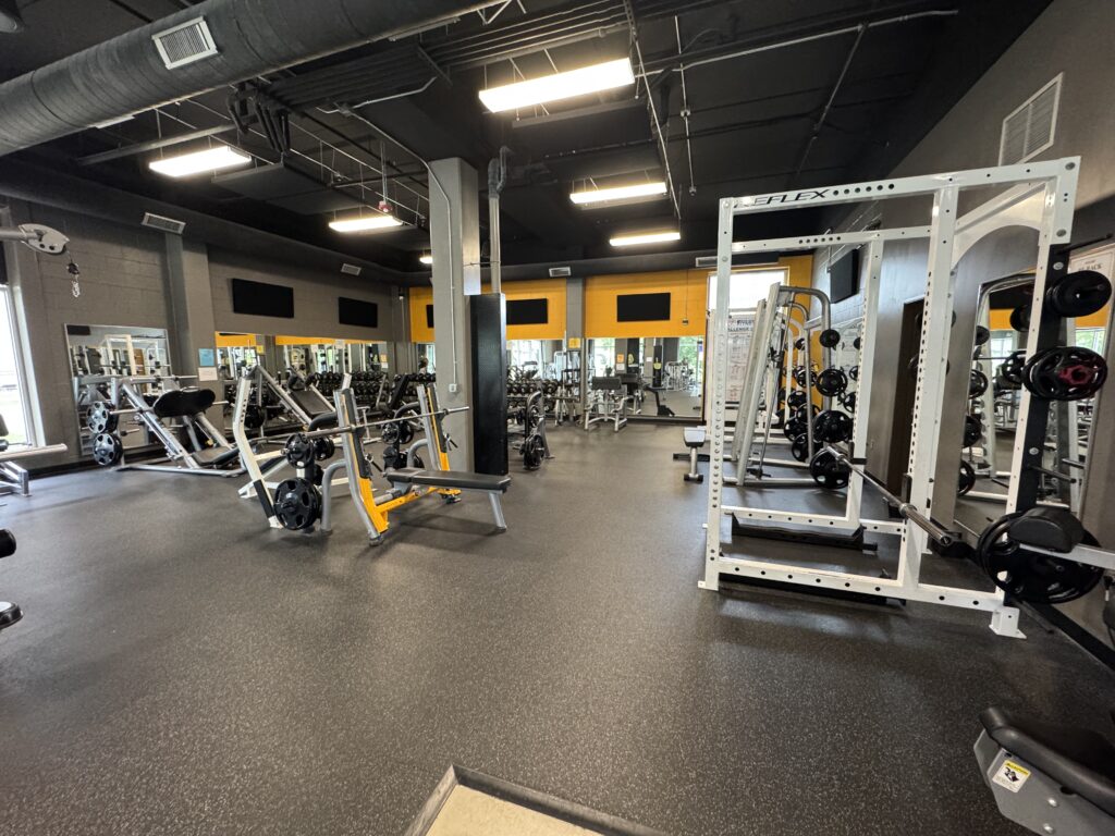 Free Weights at Fifth Street Fitness Gym in Coralville, Iowa.