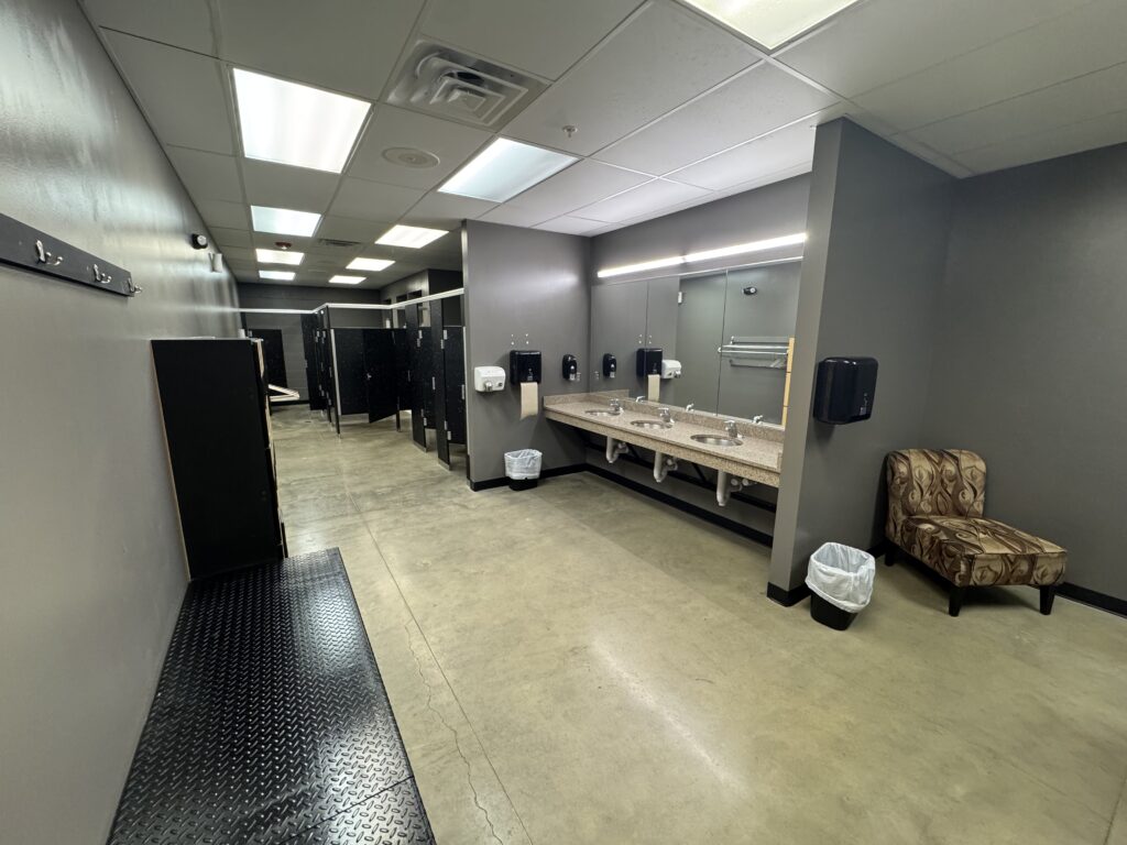Inside the ladies changing room at Fifth Street Fitness Gym in Coralville, Iowa.