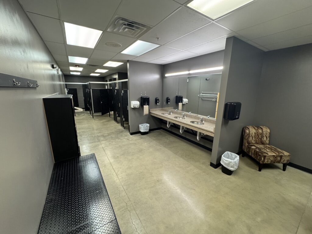 Ladies changing room at Fifth Street Fitness Gym in Coralville, Iowa.